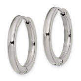 Chisel Stainless Steel Polished 3mm Hinged Hoop Earrings
